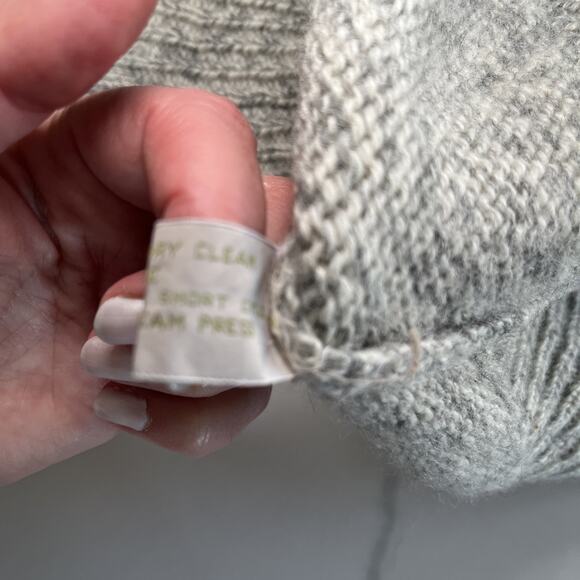 Britches Great Outdoors Mens Size XL Wool Shawl Neck Vintage Sweater Gray Stripe - Picture 8 of 10